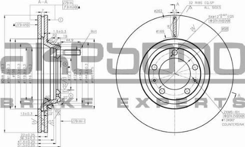 Akebono BN-1281E - Əyləc Diski furqanavto.az