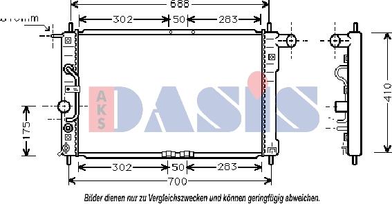 AKS Dasis 510006N - Radiator, mühərrikin soyudulması furqanavto.az