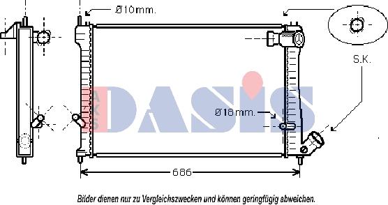 AKS Dasis 060004N - Radiator, mühərrikin soyudulması furqanavto.az