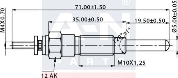 A-N PARTS A-N070101 - İşıqlandırma şamı furqanavto.az