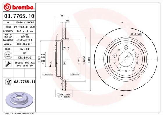 AP 19080 V - Əyləc Diski furqanavto.az