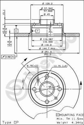 AP 14059 - Əyləc Diski furqanavto.az