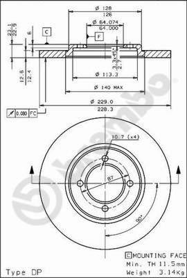 AP 14117 - Əyləc Diski furqanavto.az