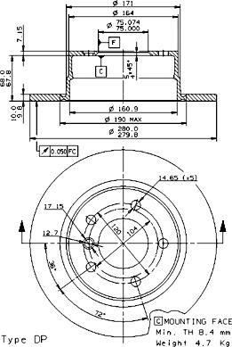 AP 14860 V - Əyləc Diski furqanavto.az