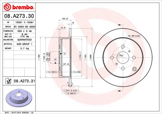 AP 15091 V - Əyləc Diski furqanavto.az