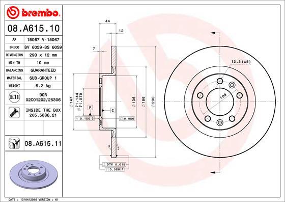 AP 15067 V - Əyləc Diski furqanavto.az