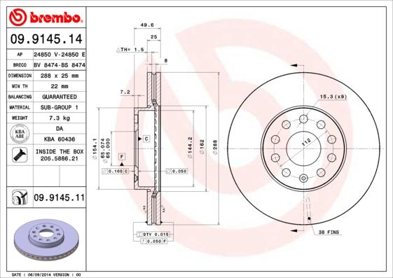 AP 24850 V - Əyləc Diski www.furqanavto.az