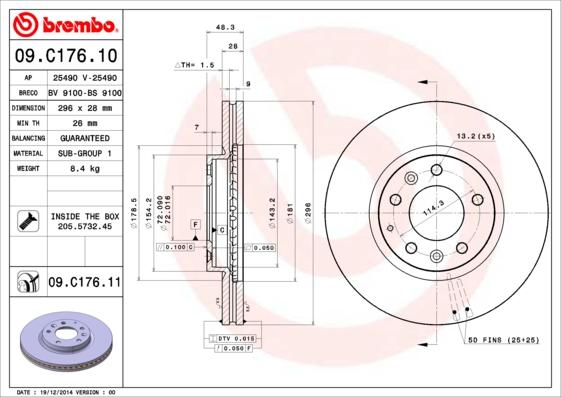 AP 25490 V - Əyləc Diski furqanavto.az