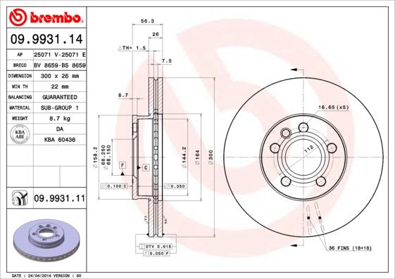 AP 25071 V - Əyləc Diski furqanavto.az