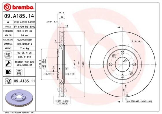 AP 25100 V - Əyləc Diski furqanavto.az