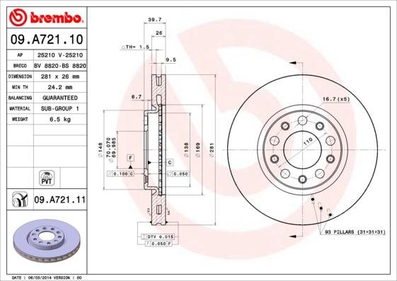 AP 25210 V - Əyləc Diski furqanavto.az