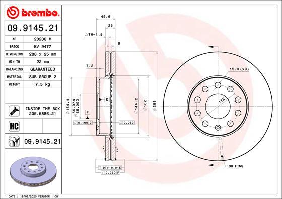 AP 20200 V - Əyləc Diski furqanavto.az