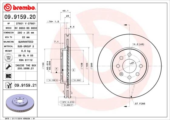 AP 27601 V - Əyləc Diski furqanavto.az