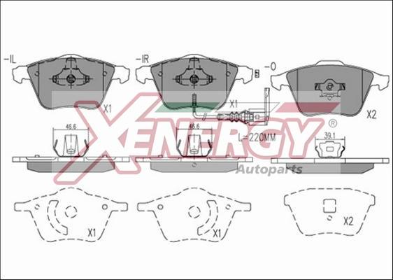 AP XENERGY X40860 - Əyləc altlığı dəsti, əyləc diski furqanavto.az