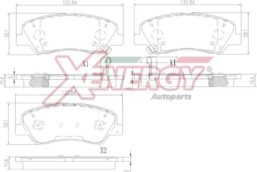 AP XENERGY X41405 - Əyləc altlığı dəsti, əyləc diski furqanavto.az