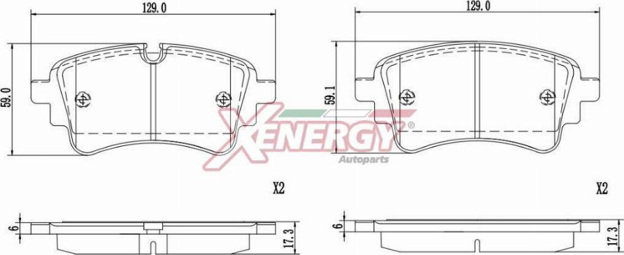 AP XENERGY X41425 - Əyləc altlığı dəsti, əyləc diski furqanavto.az