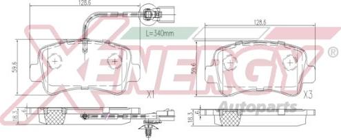 AP XENERGY X41088 - Əyləc altlığı dəsti, əyləc diski furqanavto.az