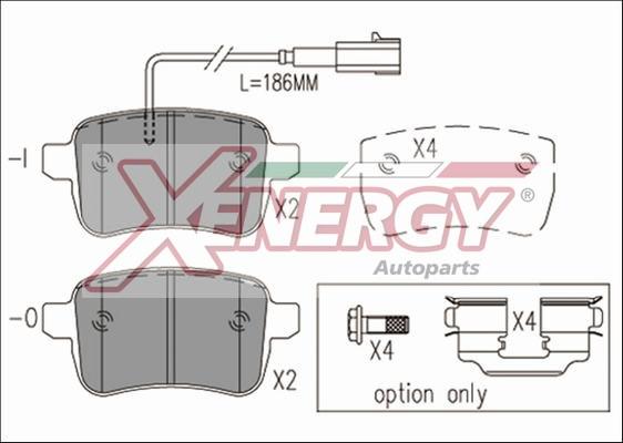 AP XENERGY X41165 - Əyləc altlığı dəsti, əyləc diski furqanavto.az