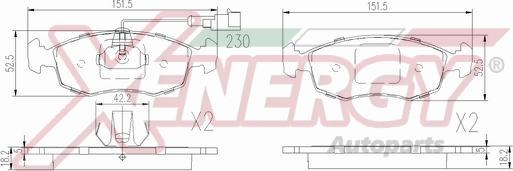 AP XENERGY X41392 - Əyləc altlığı dəsti, əyləc diski furqanavto.az