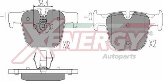 AP XENERGY X41309 - Əyləc altlığı dəsti, əyləc diski furqanavto.az