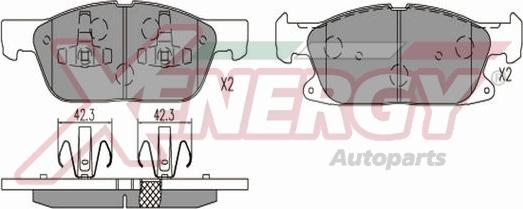 AP XENERGY X41374 - Əyləc altlığı dəsti, əyləc diski furqanavto.az