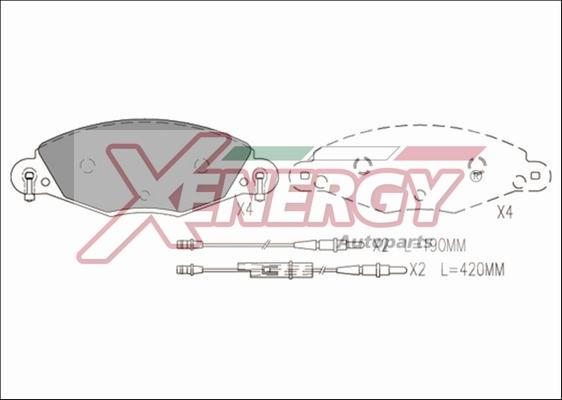 AP XENERGY X41212 - Əyləc altlığı dəsti, əyləc diski furqanavto.az