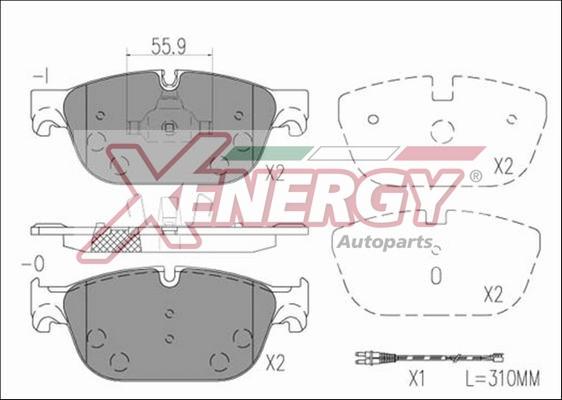 AP XENERGY X41238 - Əyləc altlığı dəsti, əyləc diski furqanavto.az