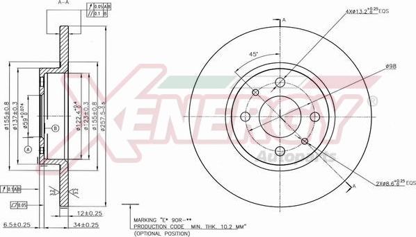 AP XENERGY X601470 - Əyləc Diski furqanavto.az