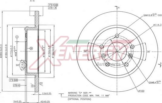 AP XENERGY X601529 - Əyləc Diski furqanavto.az