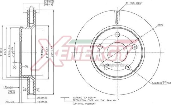 AP XENERGY X602850 - Əyləc Diski furqanavto.az