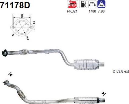 AS 71178D - Katalitik çevirici furqanavto.az