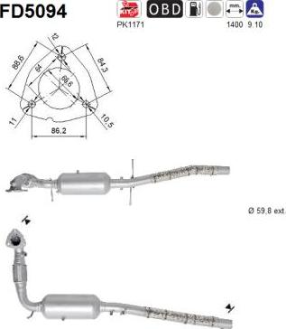 AS FD5094 - Tüs / Hissəcik filtri, egzoz sistemi furqanavto.az