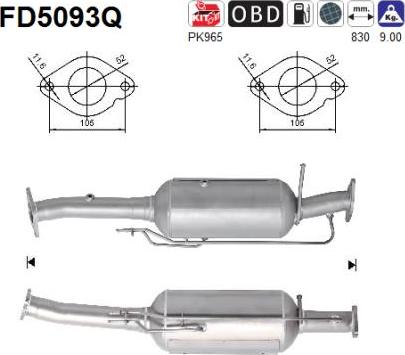 AS FD5093Q - Tüs / Hissəcik filtri, egzoz sistemi furqanavto.az