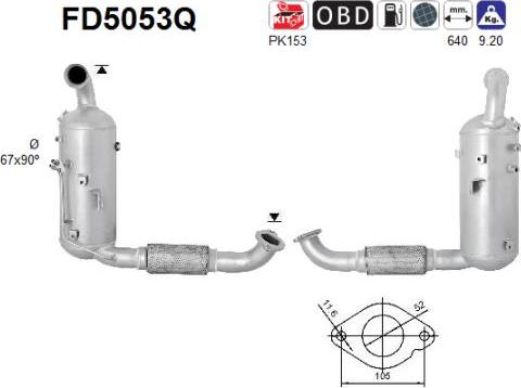 AS FD5053Q - Tüs / Hissəcik filtri, egzoz sistemi furqanavto.az