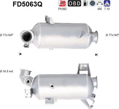 AS FD5063Q - Tüs / Hissəcik filtri, egzoz sistemi furqanavto.az