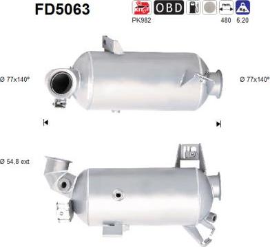 AS FD5063 - Tüs / Hissəcik filtri, egzoz sistemi furqanavto.az