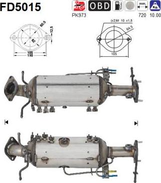 AS FD5015 - Tüs / Hissəcik filtri, egzoz sistemi furqanavto.az