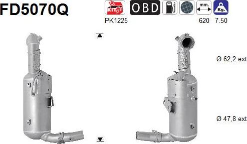 AS FD5070Q - Tüs / Hissəcik filtri, egzoz sistemi furqanavto.az
