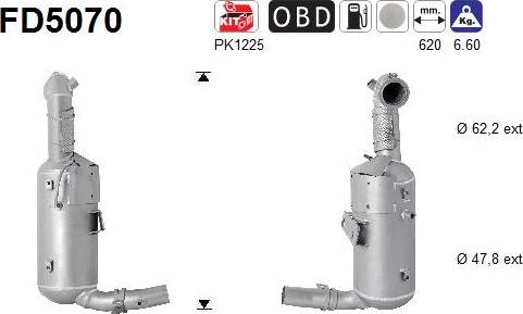 AS FD5070 - Tüs / Hissəcik filtri, egzoz sistemi furqanavto.az