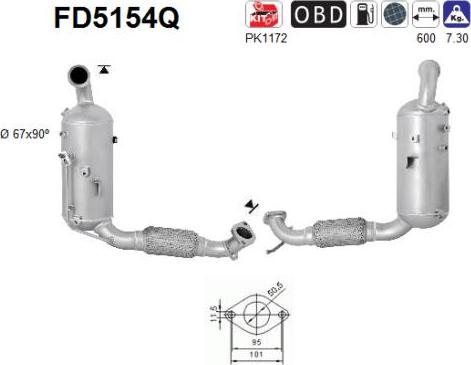 AS FD5154Q - Tüs / Hissəcik filtri, egzoz sistemi furqanavto.az