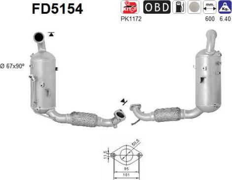 AS FD5154 - Tüs / Hissəcik filtri, egzoz sistemi furqanavto.az