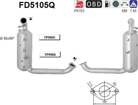 AS FD5105Q - Tüs / Hissəcik filtri, egzoz sistemi furqanavto.az