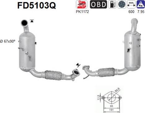 AS FD5103Q - Tüs / Hissəcik filtri, egzoz sistemi furqanavto.az