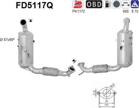 AS FD5117Q - Tüs / Hissəcik filtri, egzoz sistemi furqanavto.az