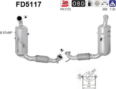AS FD5117 - Tüs / Hissəcik filtri, egzoz sistemi furqanavto.az