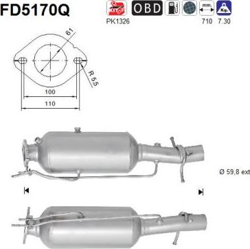 AS FD5170Q - Tüs / Hissəcik filtri, egzoz sistemi furqanavto.az