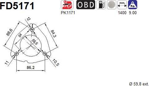 AS FD5171 - Tüs / Hissəcik filtri, egzoz sistemi furqanavto.az