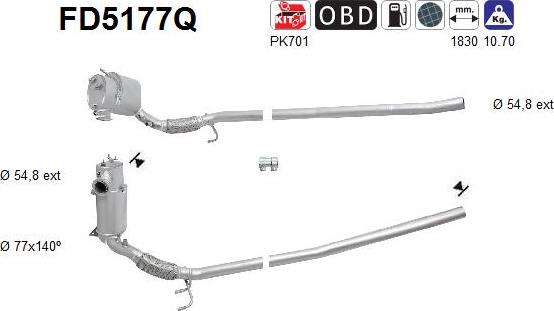 AS FD5177Q - Tüs / Hissəcik filtri, egzoz sistemi furqanavto.az