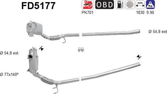 AS FD5177 - Tüs / Hissəcik filtri, egzoz sistemi furqanavto.az