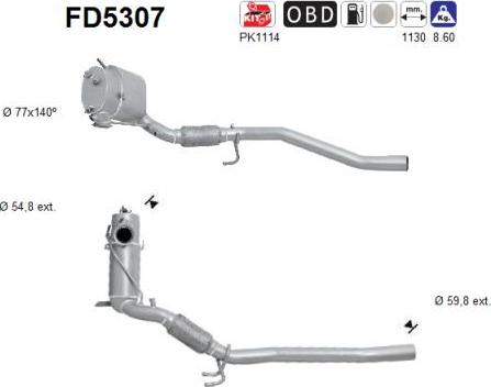 AS FD5307 - Tüs / Hissəcik filtri, egzoz sistemi furqanavto.az